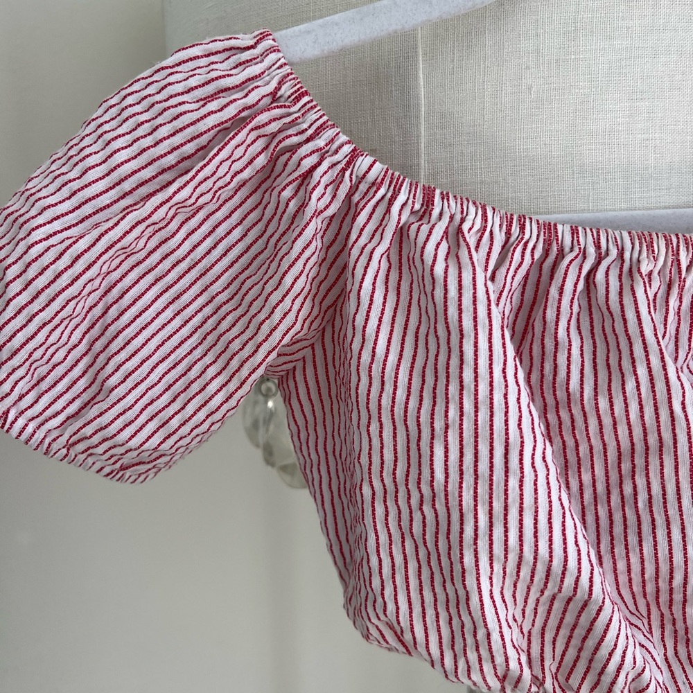 Crop off the shoulder top